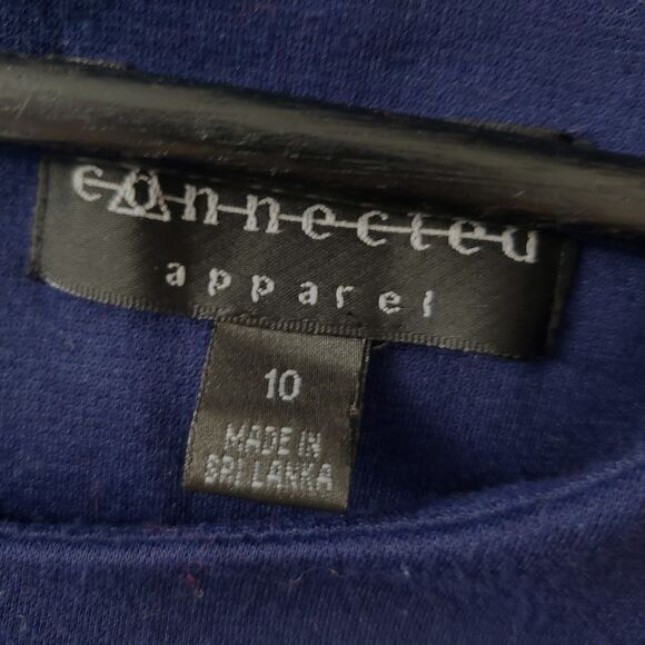 Connected Apparel Navy Blue Cap Sleeved Dress Sz 10 Career/School - Picture 4 of 4